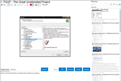 TGUP - The Great Unattended Project - Flamory bookmarks and screenshots