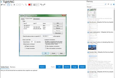 TightVNC - Flamory bookmarks and screenshots