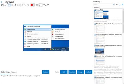 TinyWall - Flamory bookmarks and screenshots