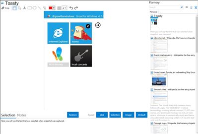 Toasty - Flamory bookmarks and screenshots