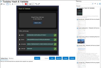 Toolsley Hash & Validate - Flamory bookmarks and screenshots