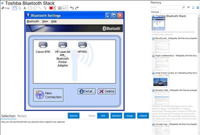 Toshiba Bluetooth Stack - Flamory bookmarks and screenshots