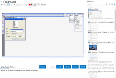 TouchCAD - Flamory bookmarks and screenshots