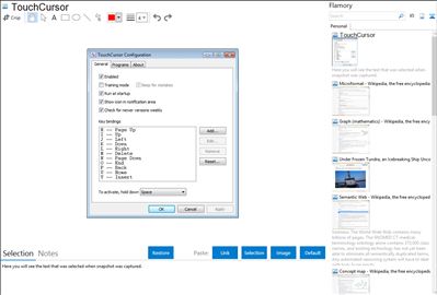 TouchCursor - Flamory bookmarks and screenshots