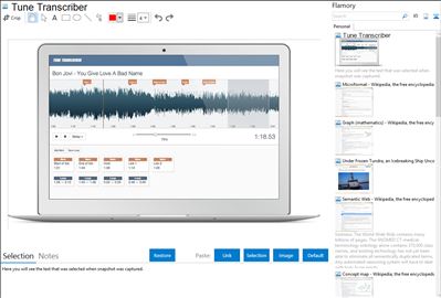 Tune Transcriber - Flamory bookmarks and screenshots