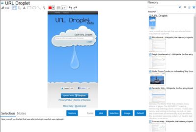 URL Droplet - Flamory bookmarks and screenshots