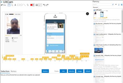 UXCam - Flamory bookmarks and screenshots