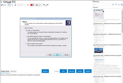 Virtual PC - Flamory bookmarks and screenshots
