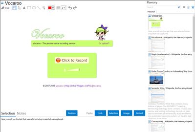 Vocaroo - Flamory bookmarks and screenshots