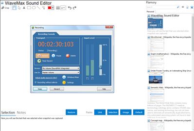 WaveMax Sound Editor - Flamory bookmarks and screenshots