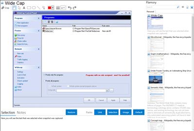 Wide Cap - Flamory bookmarks and screenshots