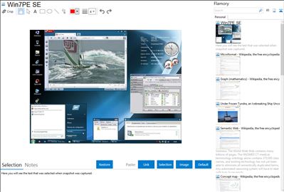 Win7PE SE - Flamory bookmarks and screenshots