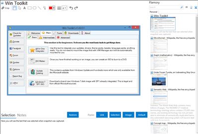 Win Toolkit - Flamory bookmarks and screenshots
