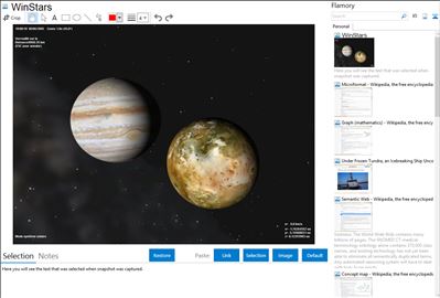 WinStars - Flamory bookmarks and screenshots