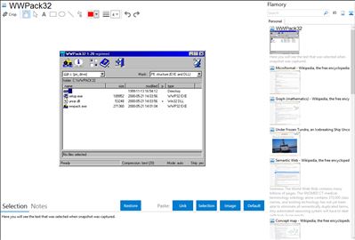 WWPack32 - Flamory bookmarks and screenshots