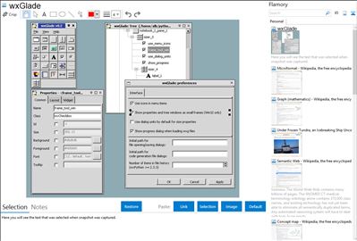 wxGlade - Flamory bookmarks and screenshots